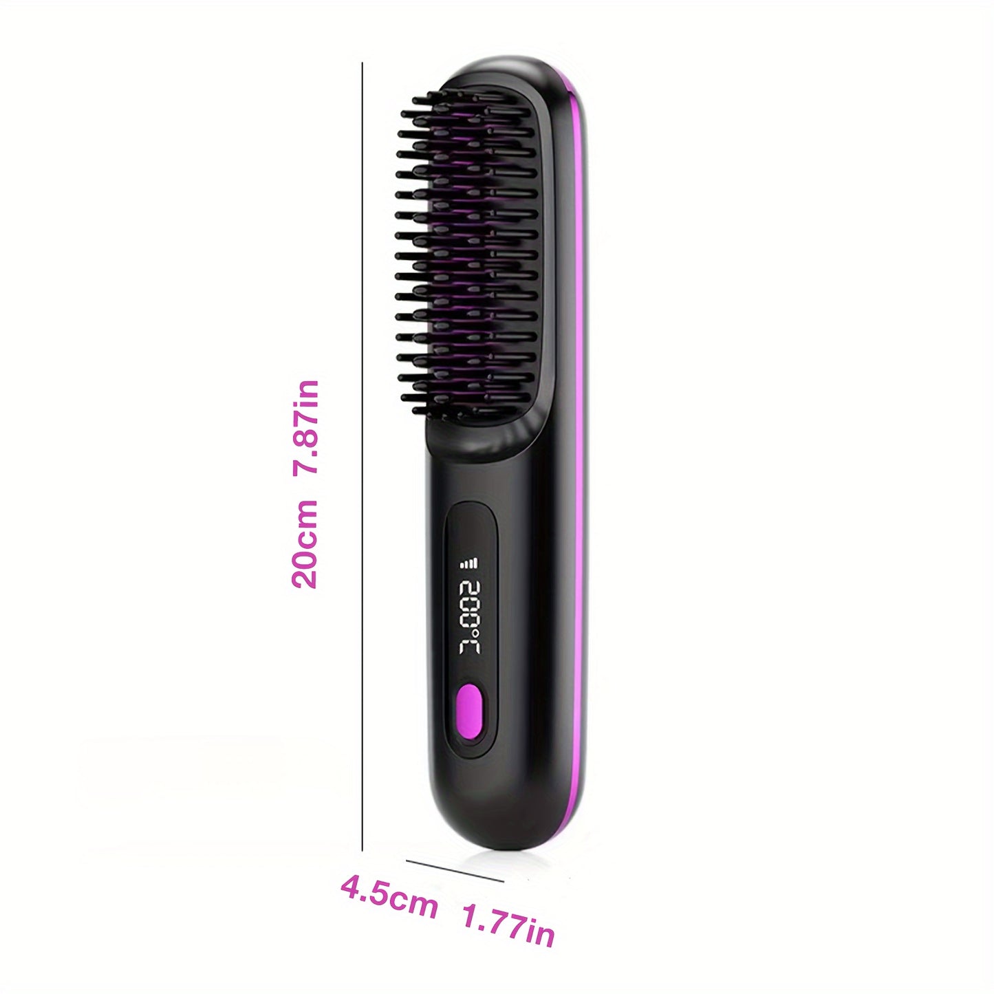 Professional Hair Straightener Brush With 3 Heat Levels!