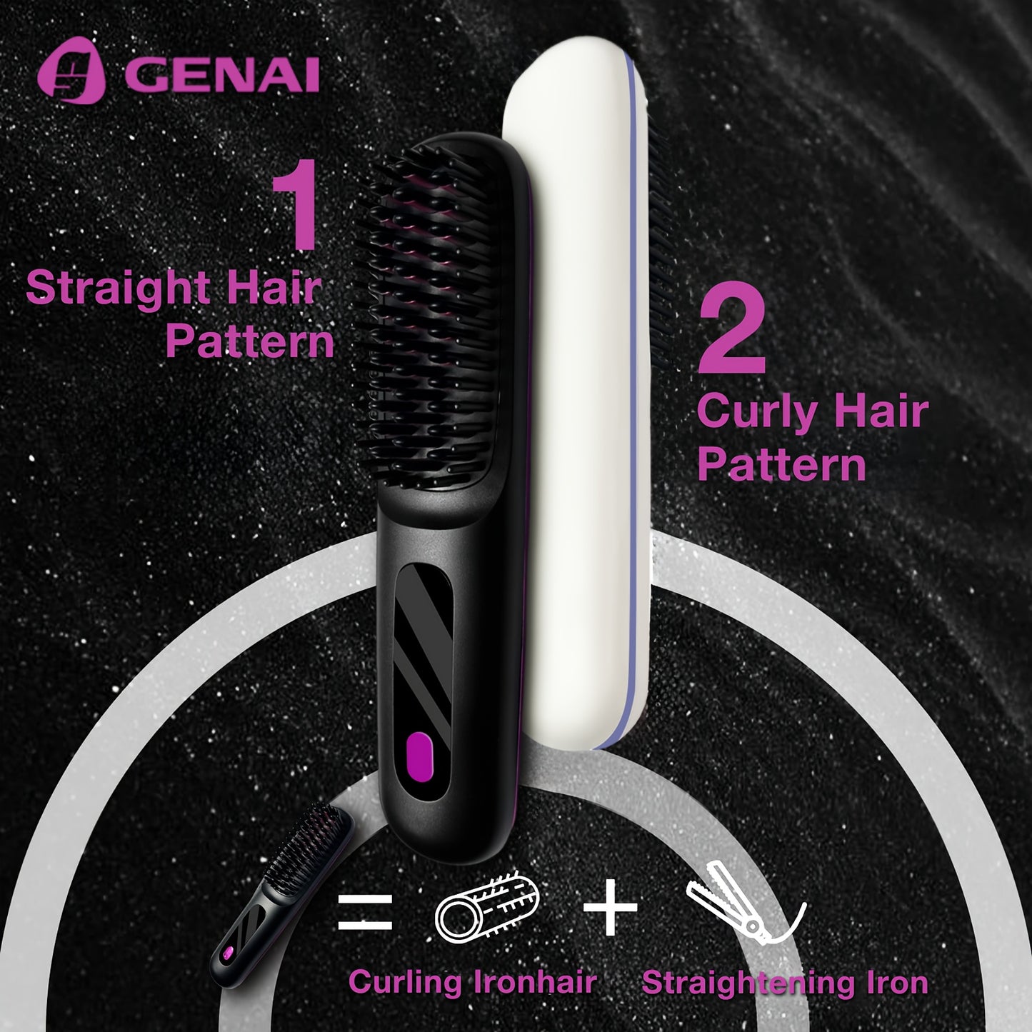 Professional Hair Straightener Brush With 3 Heat Levels!