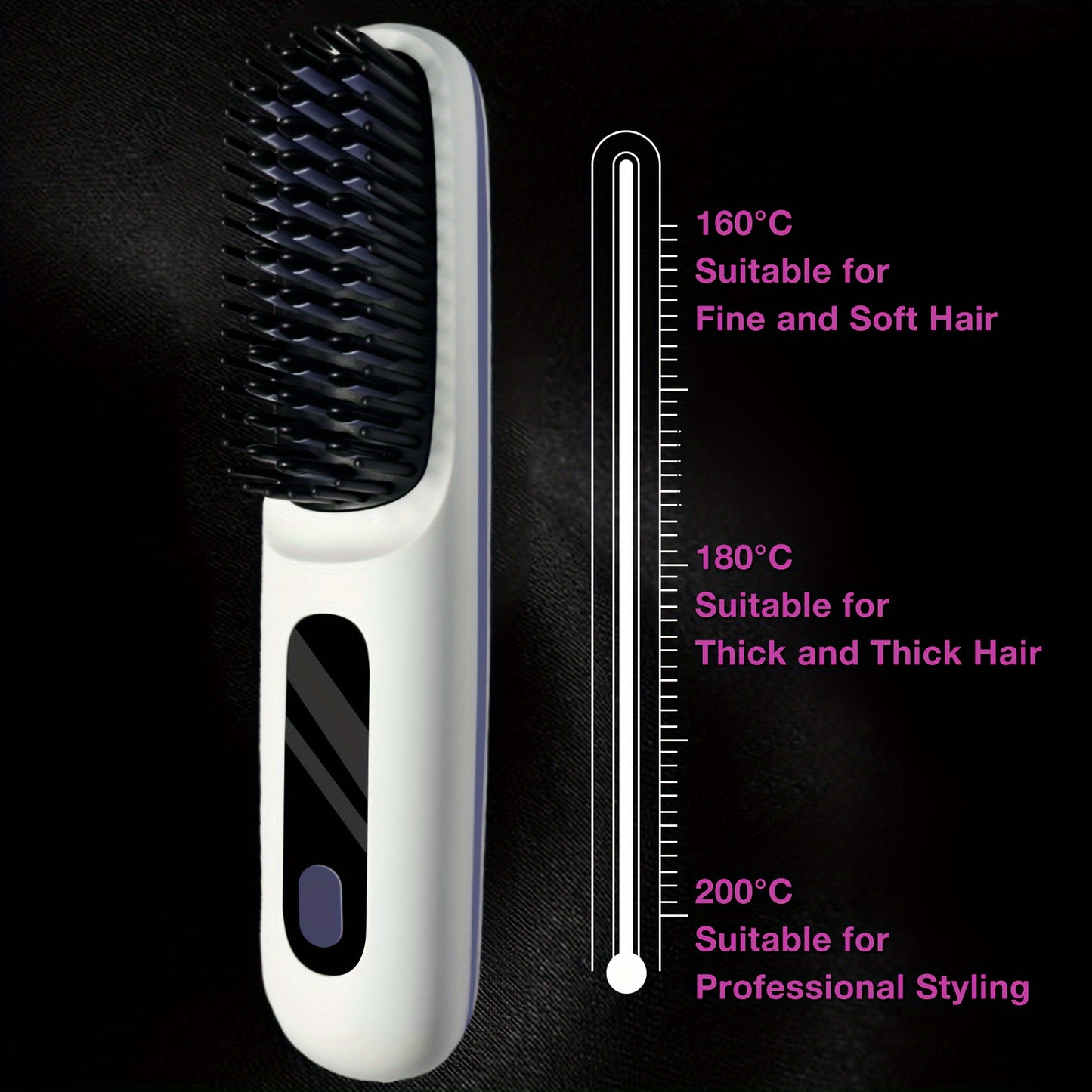 Professional Hair Straightener Brush With 3 Heat Levels!