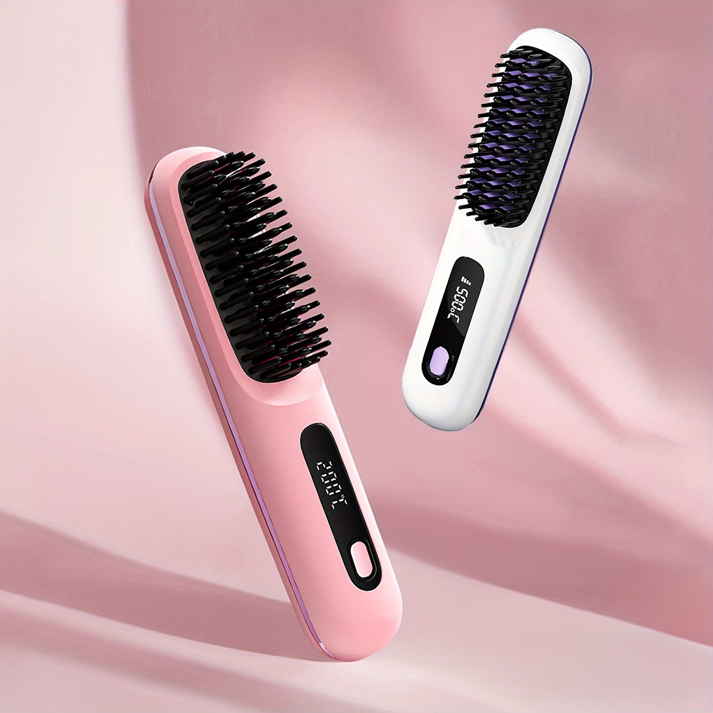 Professional Hair Straightener Brush With 3 Heat Levels!