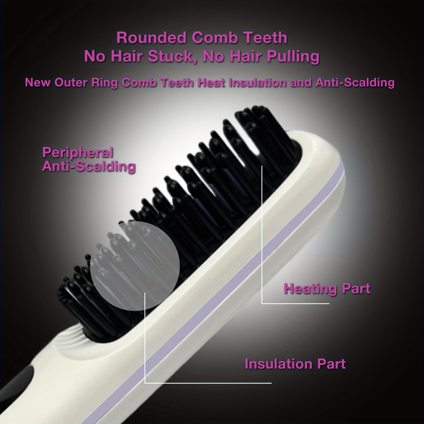 Professional Hair Straightener Brush With 3 Heat Levels!